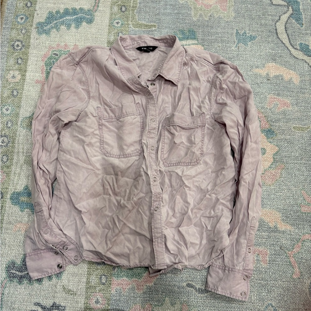 Express Pastel Purple Button Up